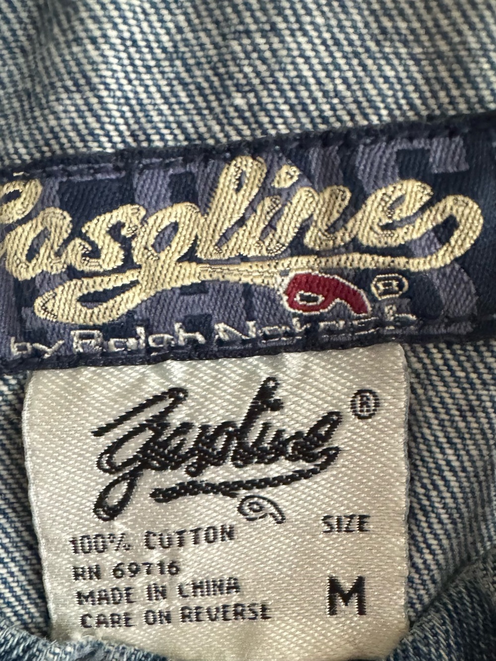 Vintage Kids Blue Denim Overalls with Red Floral Beaded Embroidery NWT - Picture 4 of 6